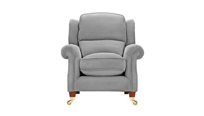 Parker Knoll Henley Armchair Roma Steel Leather with Cherry Legs